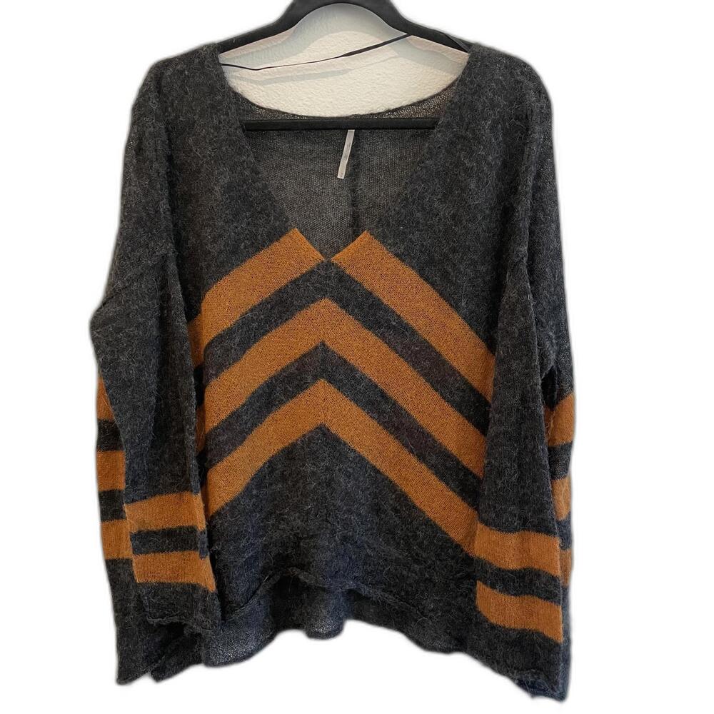 Free People Chevron Knit Sweater alpaca wool